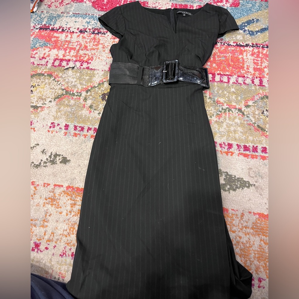 Antonio black pin stripe size 14 pencil dress